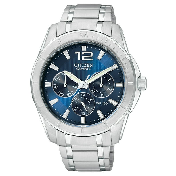citizen quartz watch blue face