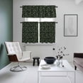 thumbnail image 4 of Dark Green Leaves Kitchen Curtains Sets for Windows 24 Inch Length, Pastoral Farmhouse Botanical Plant Rod Pocket Window Treatments Tier Curtains and Valances Set for Bedroom/Bathroom, 4 of 8