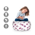 thumbnail image 2 of Hedgehog Storage Toy Bag Chair, Watercolor Style Funny Smiling Spiny Mammals with Hand Drawn Daisy Flowers, Stuffed Animal Organizer Washable Bag, Small Size, Pink Purple White, by Ambesonne, 2 of 3