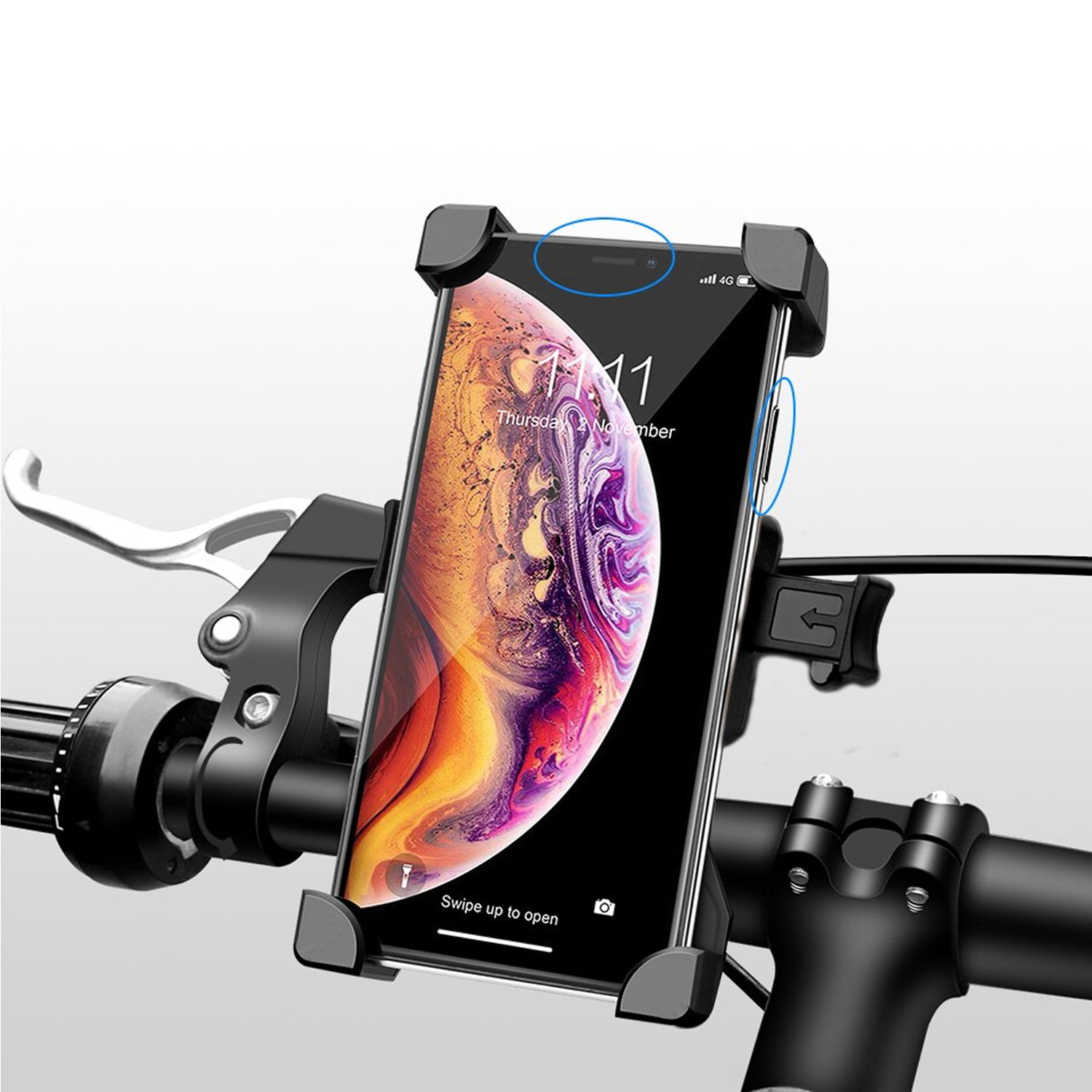 Suit for All 4.0-6.8 Phone Devices Phone Holder for Bike Motorcycles Stroller Shopping Cart Electric Scooter Indoor Treadmill Spin Bike Bike Phone Mount