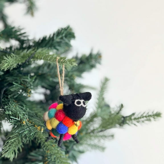 Felt Ornament - Pompom Ball Mini Sheep