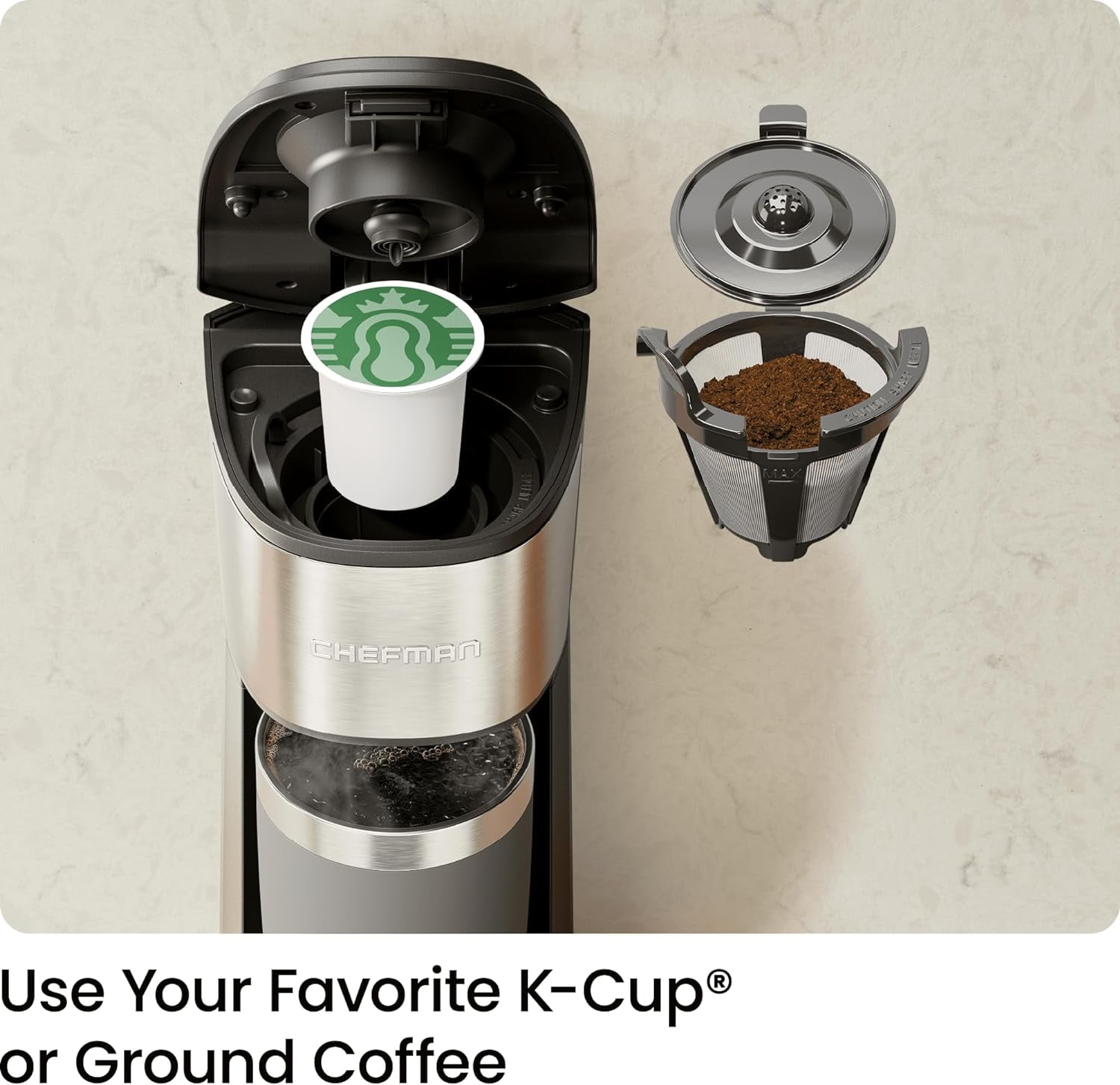 Chefman InstaCoffee Max Single Serve Coffee Maker w/ Cup