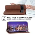 thumbnail image 4 of Case for Google Pixel 7, Magnetic Matte Premium PU Leather Stand Flip Cover with Card Slots and Wallet, Shockproof and Full Body Protection Compatible with Google Pixel 7 - Brown, 4 of 10