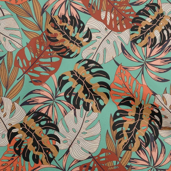 oneOone Viscose Chiffon Sea Green Fabric Tropical Leaf Diy Clothing Quilting Fabric Print Fabric By Yard 42 Inch Wide