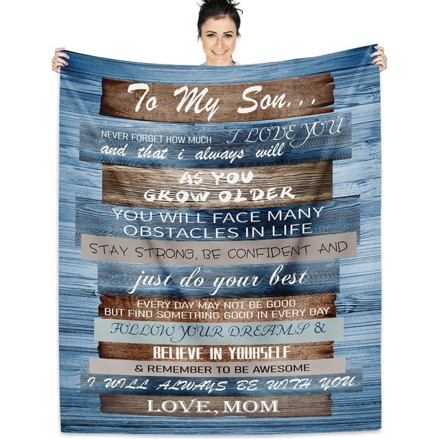 LHSHID to My Son Blanket from Mom Gifts for Son from Mom Blanket Birthday Gifts for Son Son Gifts from Mother for His Birthday Gifts Ideas for Boys Men Graduate Gift 30"x40"