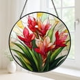 thumbnail image 3 of Tulip Flower Glass Suncatcher, Handmade Stained Glass Window Art Gift for Her, 3 of 4
