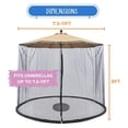 thumbnail image 4 of Umbrella Mosquito Net 7.5-11ft, Patio Umbrella Bug Netting, Universal Canopy Mesh Screen, Adjustable Insect Shield for Outdoor Use, 4 of 6