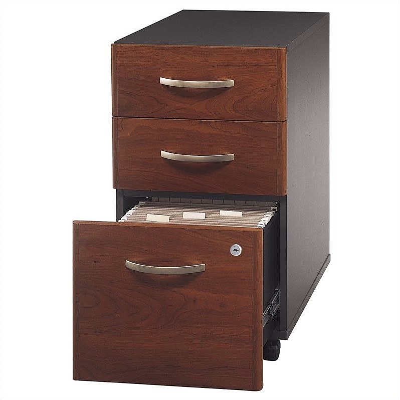 2 Drawer Lateral File and 3 Drawer Mobile Pedestal Set in Cherry - image 4 of 9