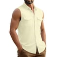 thumbnail image 7 of YSUEJPF Mens Sleeveless Button Down Shirt Summer Beach Tank Top (Available in Big & Tall), 7 of 7