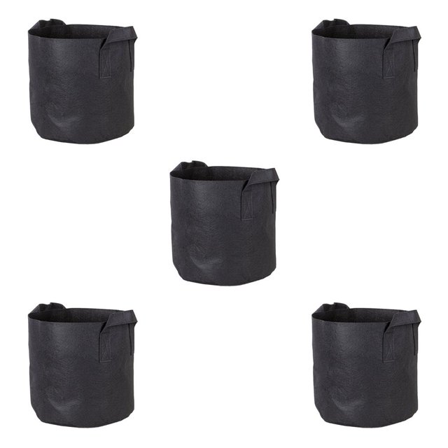Yuarrent Bolsas grandes para cultivo de plantas de 1 a 34 galones, bolsa redonda para plantar flores, bolsa para el crecimiento de plantas con 18*15 cm 5piezas