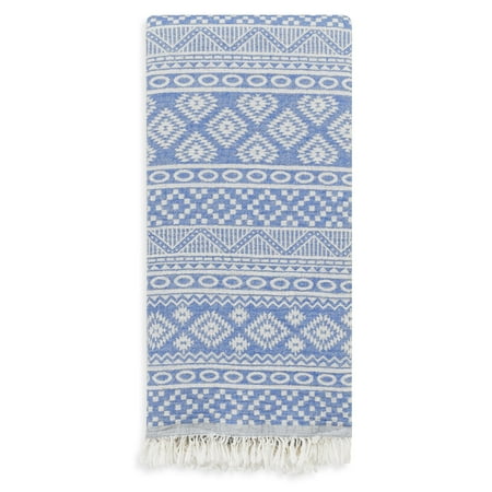 Linum Home Sea Breeze 100% Turkish Cotton Jacquard Pestemal Beach Towel