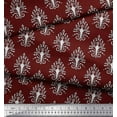 thumbnail image 3 of Soimoi Crepe Silk Fabric Leaves,Floral & Paisley Block Printed Fabric 1 Yard 42 Inch Wide, 3 of 3