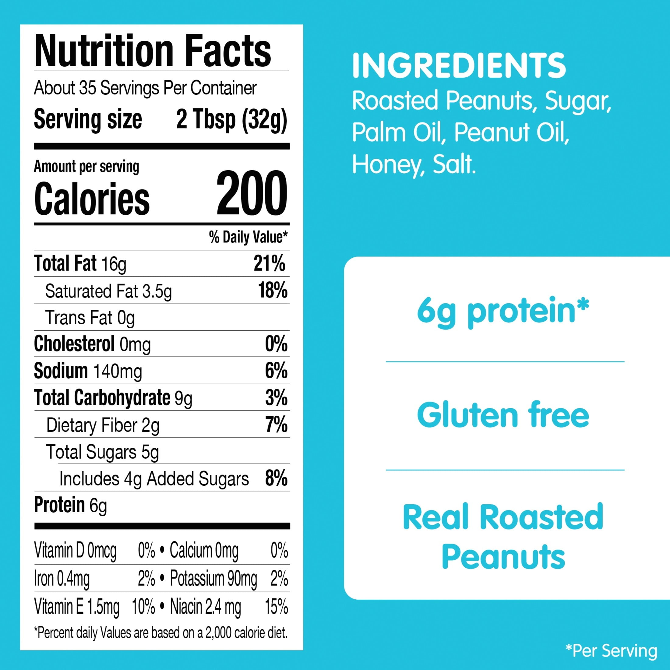 (3 pack) SKIPPY Natural Creamy Peanut Butter Spread with Honey, 6 g Protein Per Serving, Shelf-Stable, 40 oz Plastic Jar