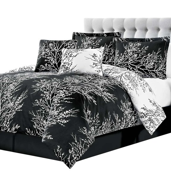 Spirit Linen Home Est. 1988 Foliage Microfiber Comforter Set - Twin, Black