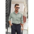 thumbnail image 5 of COOFANDY Mens Dress Shirt Regular Fit Button Up Stretch Solid Business Shirt, 5 of 7