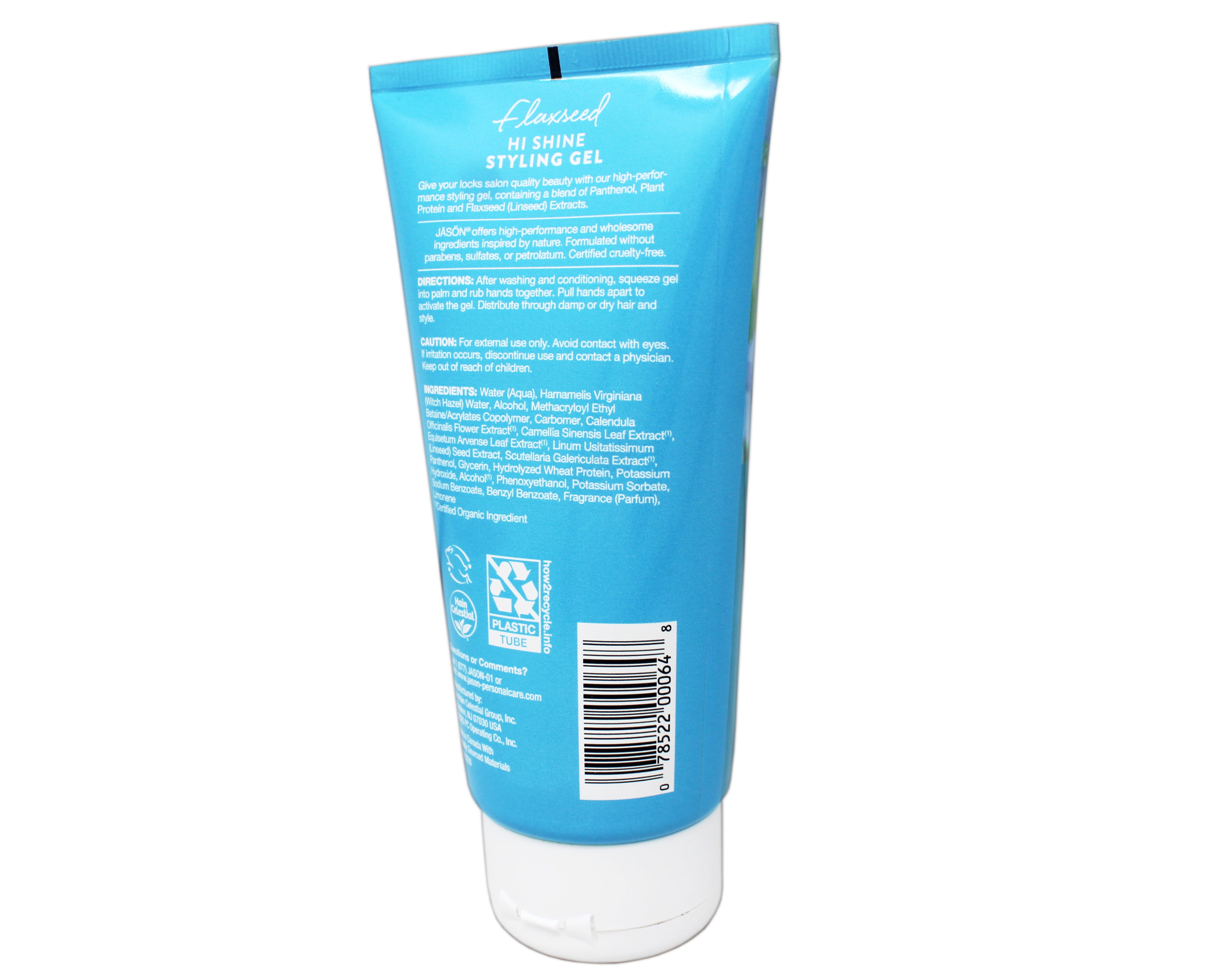JASON Flaxseed Hi-Shine Styling Gel, 6 Ounce Tube