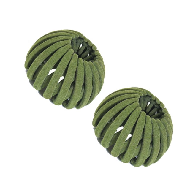 Vogacara 2 uds. Bandas para el pelo de nido de pájaro resistentes al desgaste, soporte para cola de caballo extensible portátil, horquillas para el pelo Cuidado del cabello Verde Vogacara CE008916-02