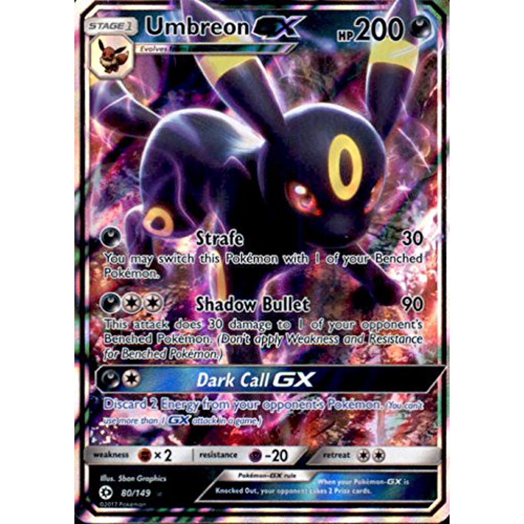 Pokemon Sun And Moon Umbreon Gx 80149