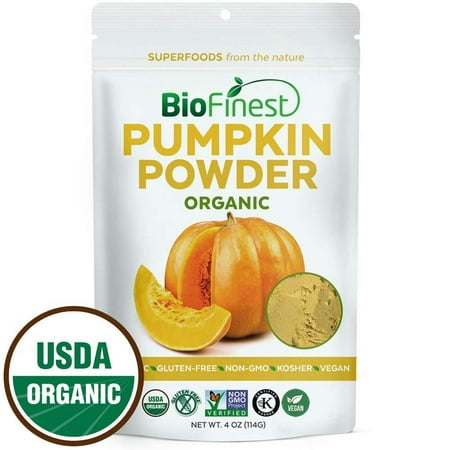 Biofinest Pumpkin Powder - 100% Pure Antioxidants Superfood - USDA Certified Organic Vegan Raw Non-GMO- Boost Digestion Immune System Weight Loss - For Smoothie Beverage (4 oz Resealable