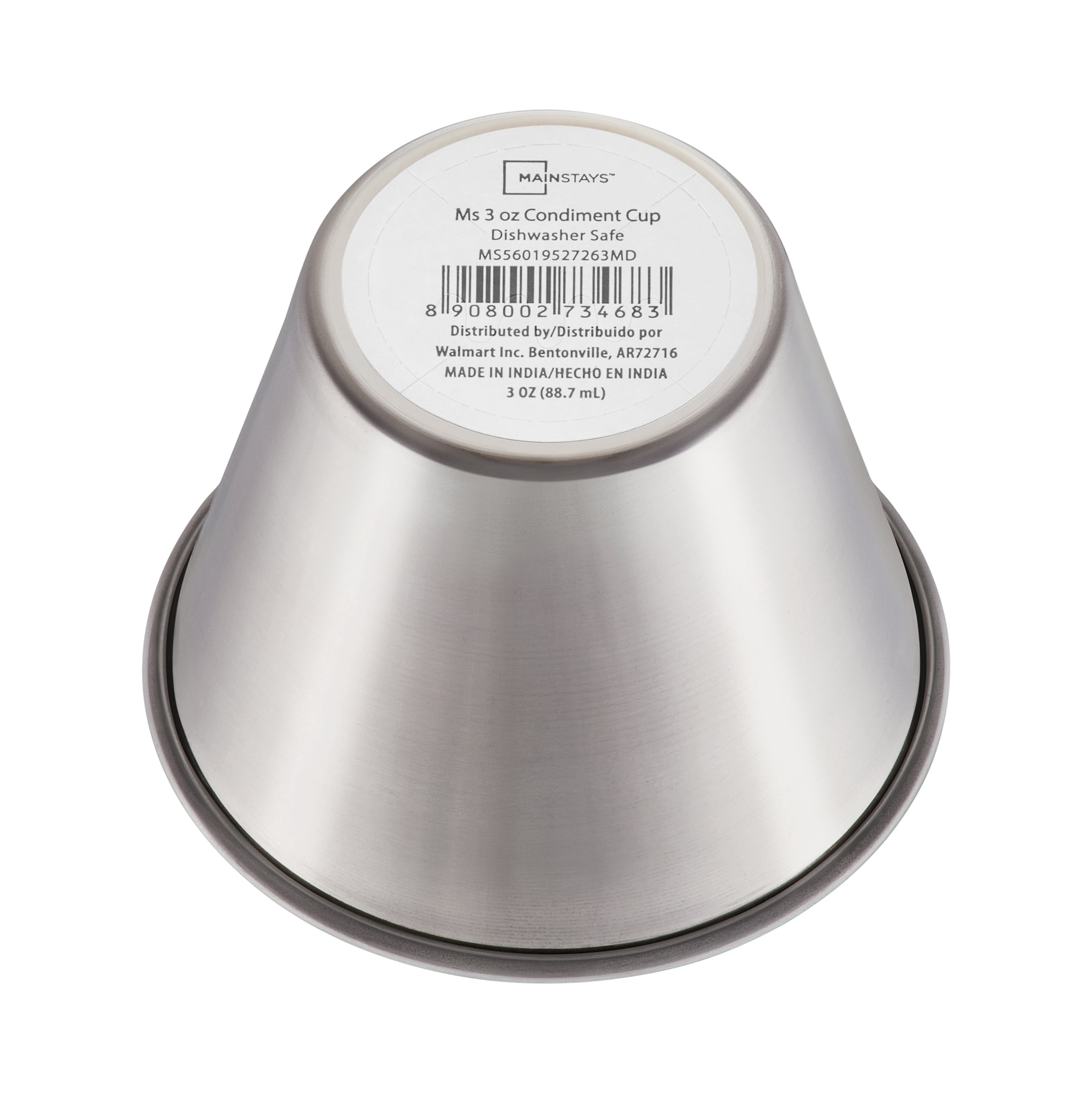 Mainstays Kitchen 3 oz Stainless Steel Condiment Cup, Stainless Steel Finish