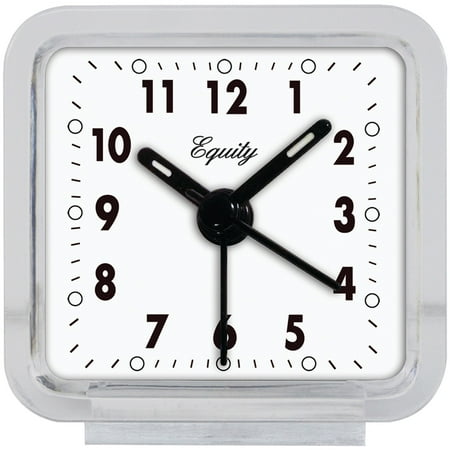 Equity 21038 2.50 x 2.50 inch Clear Travel-Size Quartz Analog Alarm Clock