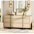 thumbnail image 5 of WAMPAT Modern 9-Drawers Dresser for Bedroom, Wooden Chest of Drawers with T-Shaped Wood Legs, Storage Cabinet and Closet Organizer for Bedroom, Hallway, Living Room, Light Oak, 5 of 9