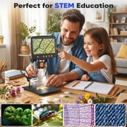 BEBANG 7 Coin Microscope for Adults, 1080P Ips Digital Microscope with 8 Adjustable LED Lights, 2 Flexible Side Lights, PC View Compatible with Windows, Ios, 32GB