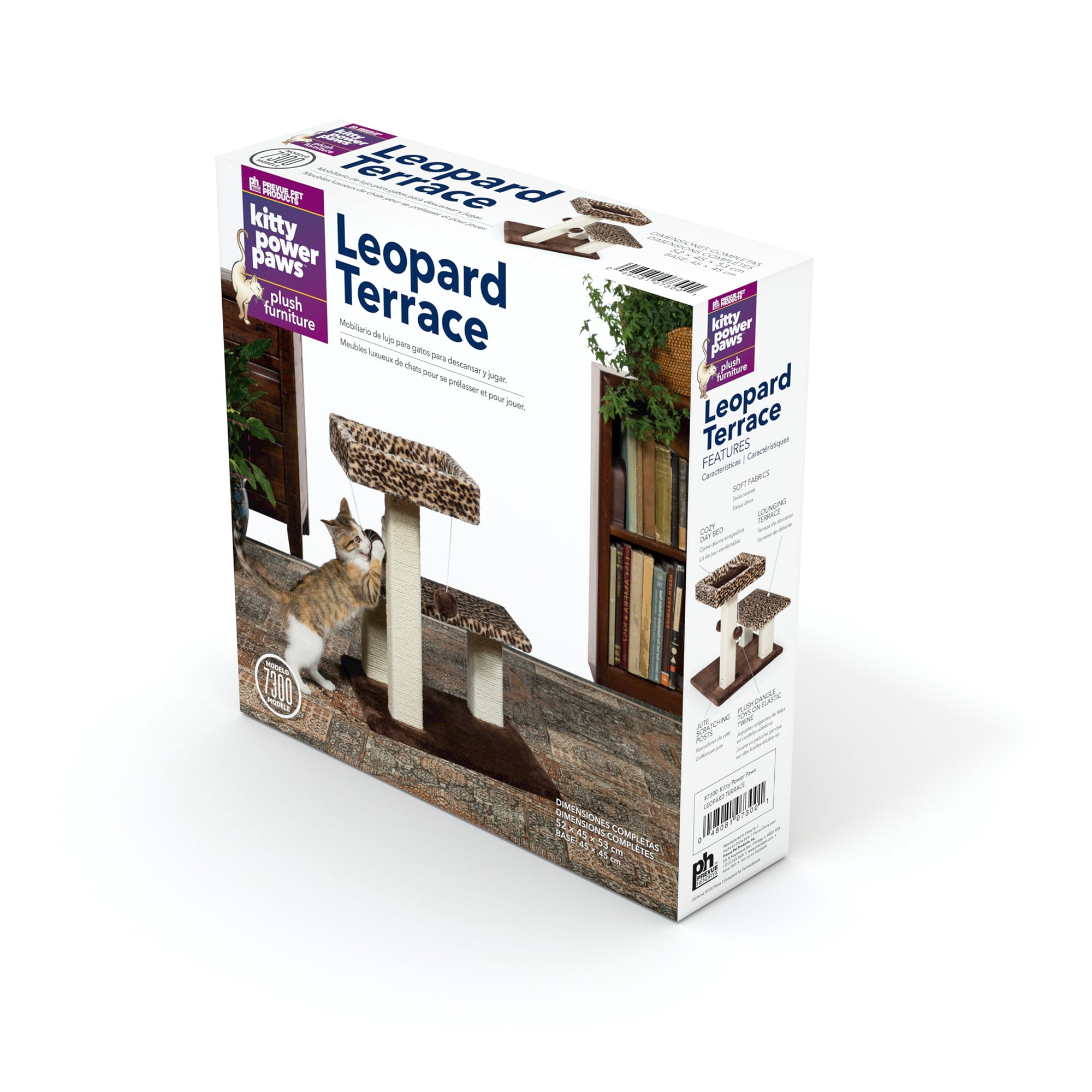 Prevue Pet Products Kitty Power Paws Leopard Terrace Cat Tree 7300