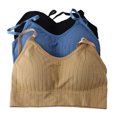 thumbnail image 1 of Sujetador De Entrenamiento Con Relleno Inalámbrico De Punto Acanalado Para Mujer, Camiseta Sin Mangas Deportiva Transpirable Con Correas Ajustables, 1 of 7