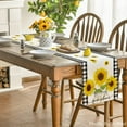 thumbnail image 4 of Camino de mesa de verano con diseño de girasol y cuadros de búfalo, decoración de mesa de comedor de primavera para cocina y fiestas en casa (1 unidad), 4 of 5