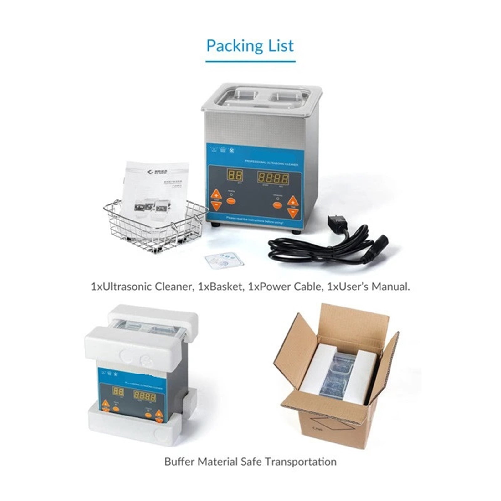 VGT-1613QTD 1.3l Heated Soak Tank Commercial Use Digital Ultrasonic  Cleaner Washing Machine