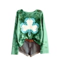 thumbnail image 4 of Women's Oversized Sweaters 2026 St. Patrick's Day Shamrock Graphic Knit Sweatshirts Long Sleeve Round Neck Y2k Spring Tops, 4 of 5