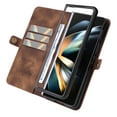 thumbnail image 6 of TECH CIRCLE Wallet Phone Case For Samsung Galaxy Z Fold 4 2022,Premium PU Leather High-quality Durable Shockproof Full Body Protective Phone Cover With Magnetic Buckle Flip Card Pocket Case, Brown, 6 of 6