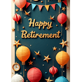 thumbnail image 4 of Teal Backdrop Banner with Orange Balloons and Golden Scrolls Happy Retirement Decoration Party Supplies Photography Props Retirement Event Decor Background, 4 of 8