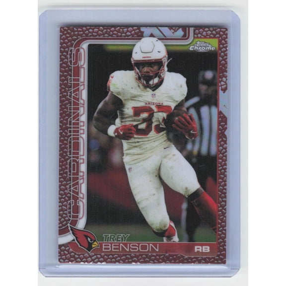 2025 Topps Chrome Trey Benson Arizona Cardinals #7 Pigskin Parallel SP Football Card