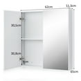 thumbnail image 5 of Topbuy Double Door White Storage Cabinet Wall Mounted Bathroom Mirrored Organizer w/ Shelves, 5 of 7