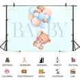 thumbnail image 3 of Baby Shower Backdrop Brown Bear Theme Photography Background Blue Balloon Kids Birthday Party Banner Decorations Newborn Gender Reveal Cartoon 1st Birthdays Parties Photo Booth Props, 3 of 5