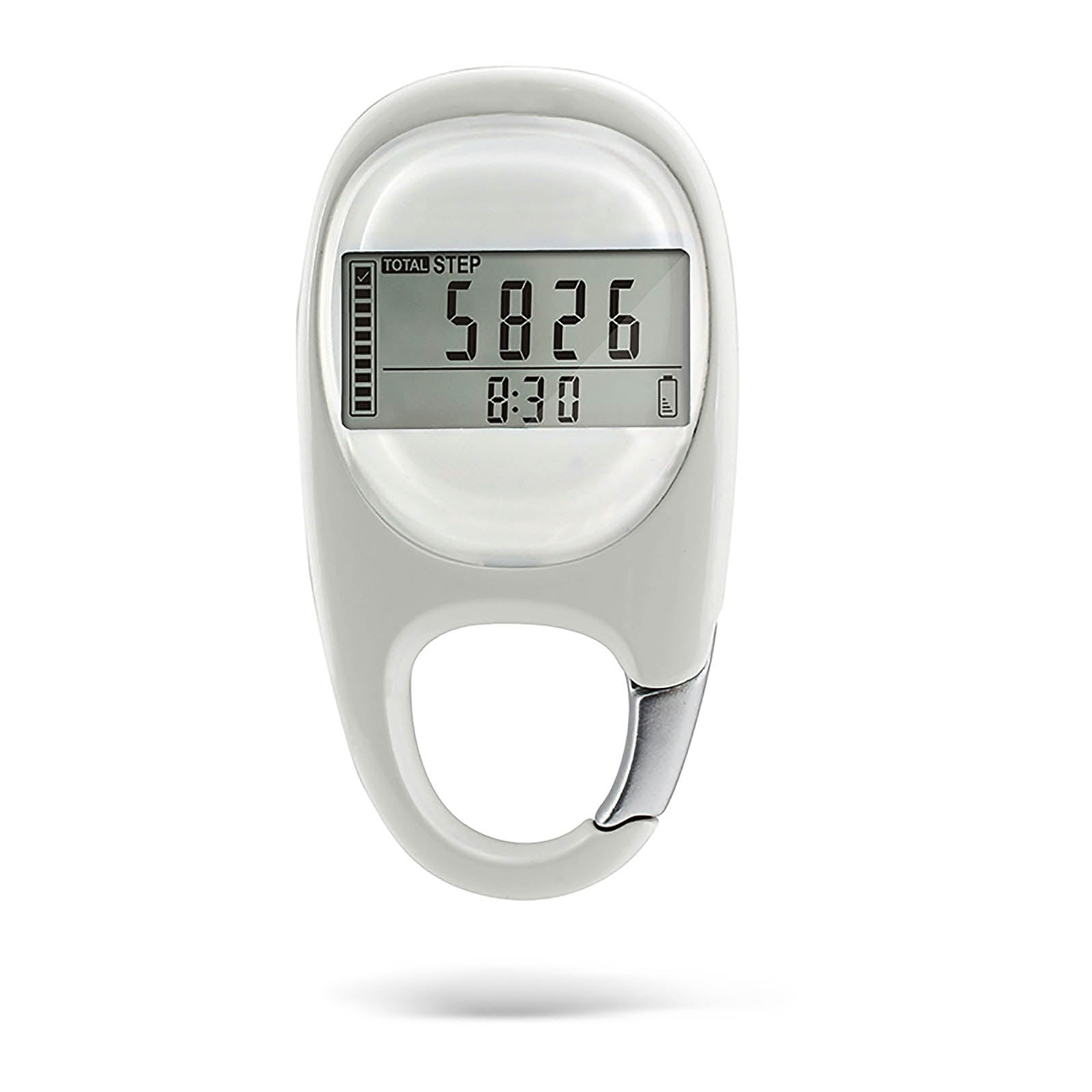 Simple Step Counter,Walking 3D Pedometer with Rechargeable white