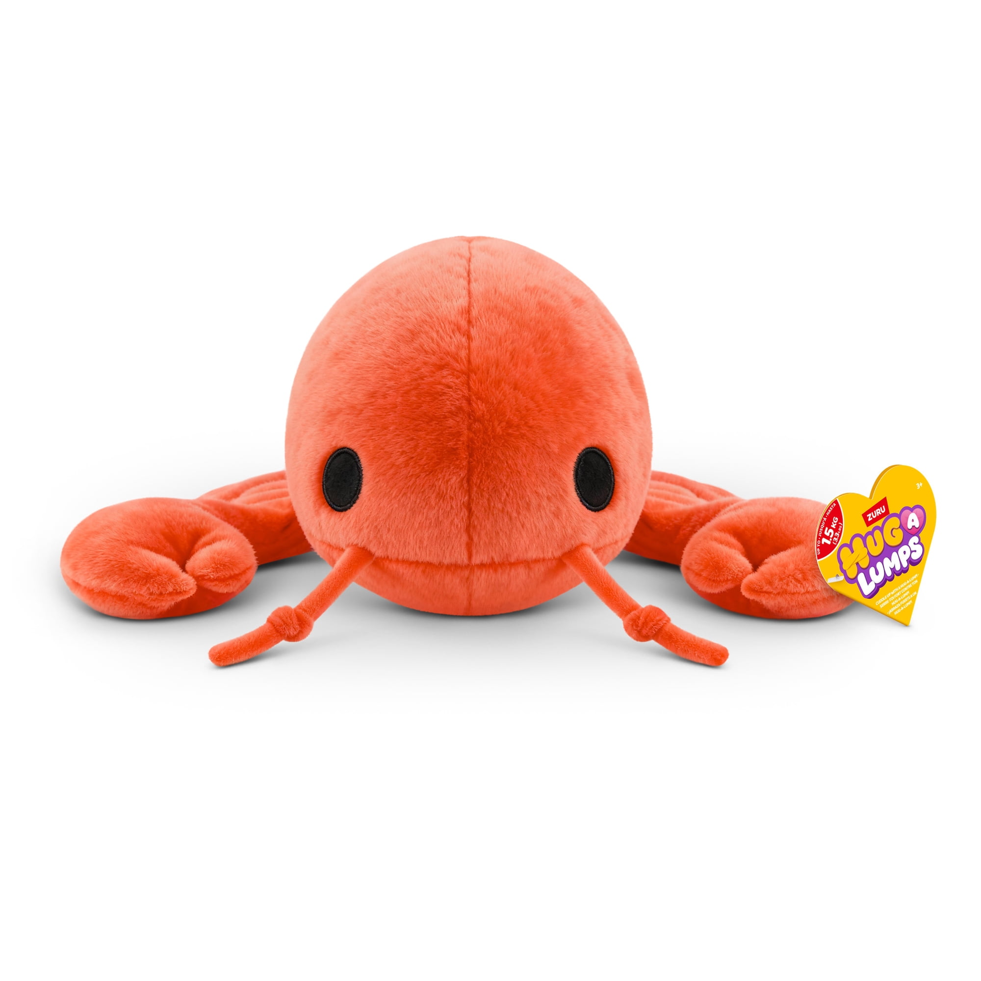 Hug a Lumps Lenny the Lobster by ZURU - Medium 3.3lbs Cuddly Weighted Plush Toy for All Ages