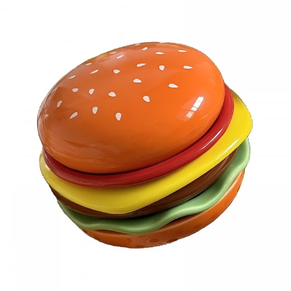 ACDANC Creative Hamburger Shape Ceramic Appetizer Plates 6 Layer Stackable Design for Dips Dessert Oven Safe Kitchenwares