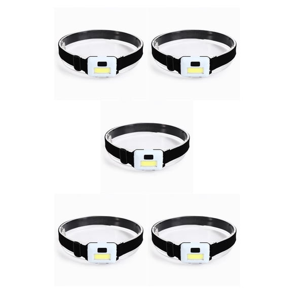 Wosthever Linterna LED brillante para ciclismo, seguridad nocturna, luz de cabeza ajustable, linterna con pilas, lámpara de viaje para Blanco 5Conjunto