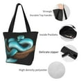 thumbnail image 3 of Goofa Blue Viper Snake Pattern Tote Bags,Large Capacity Bag,Beach Tote with Zipper Closure, Large Capacity and Foam Padding, 3 of 6