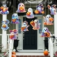 thumbnail image 5 of HaoXun Spooky Halloween Ghost Hanging Tags - 12-Piece Colorful Paperboard Decor Set with Rope for Door, Window & Party Decorations (8.5-11.3cm, DIY Festive Ornaments), 5 of 9