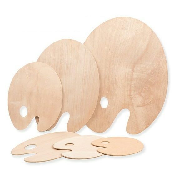 Wood Palette Wooden Oval Painting Palette Palette with Thumb Hole Color