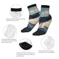thumbnail image 5 of Rateoe Dancing Whale Pattern Quarter Crew Socks,Toe Seamed Ankle Socks,Cotton Cushioned Breathable Athletic Crew Sports Socks, 5 of 7