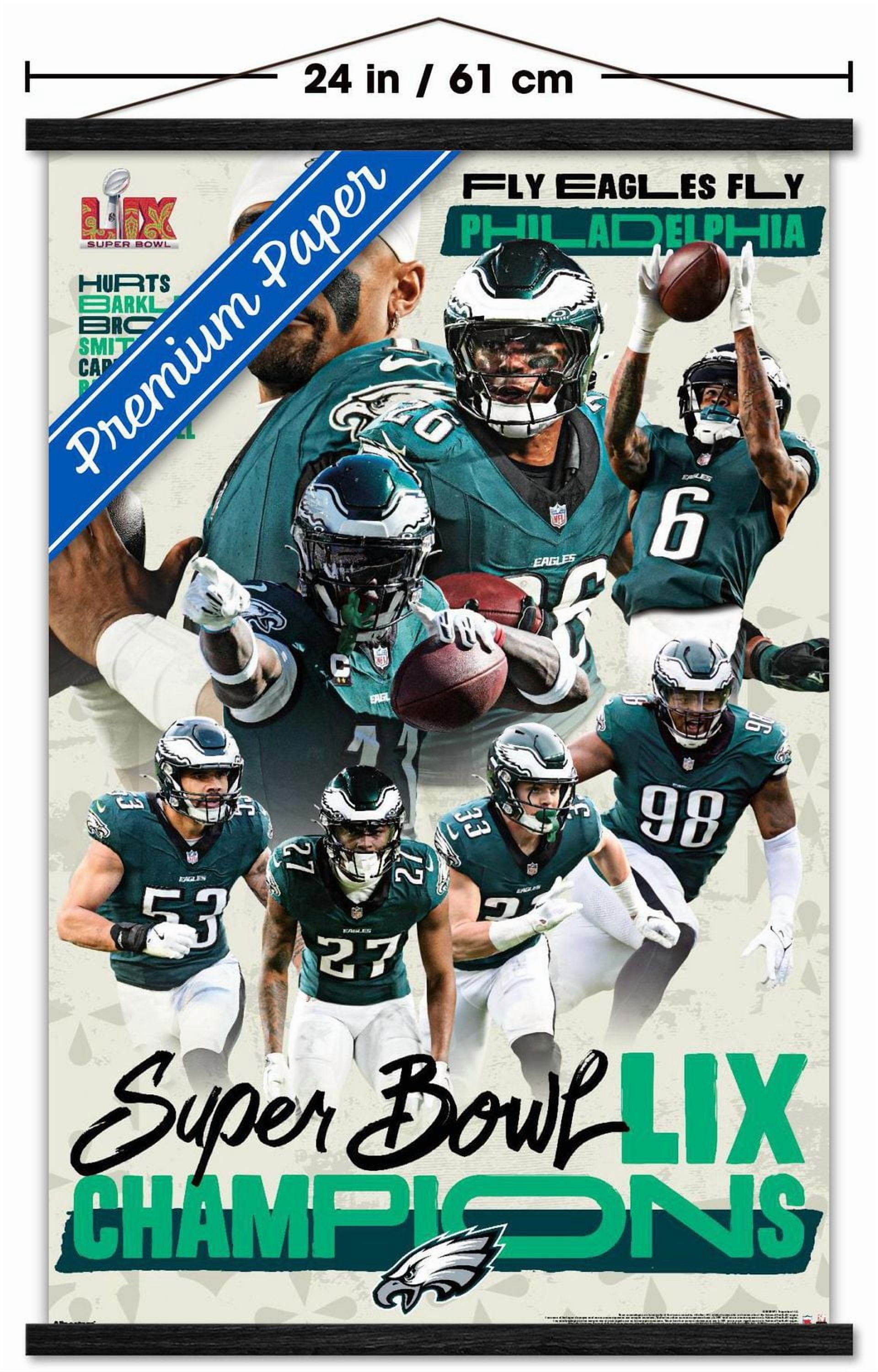 NFL Philadelphia Eagles - Super Bowl LIX Champions Wall Poster, 22.375" x 34" Framed
