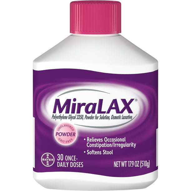 Miralax laxative powder for gentle constipation relief 30 doses