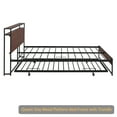 thumbnail image 6 of Queen Size Metal Platform Bed Frame with Trundle, USB Ports and Slat Support ,No Box Spring Needed Black, 6 of 13