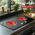 thumbnail image 4 of Advwin 2-Burner 1800W Electric Cooktop with Child Safety Lock, Timer & 10 Power Settings - 110V Countertop Stove, 4 of 7