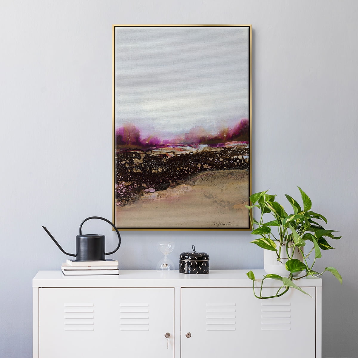 Reflections of My Mind Framed Premium Gallery Wrapped Canvas - Ready to Hang - 25 x 37 - Gold Floating Frame